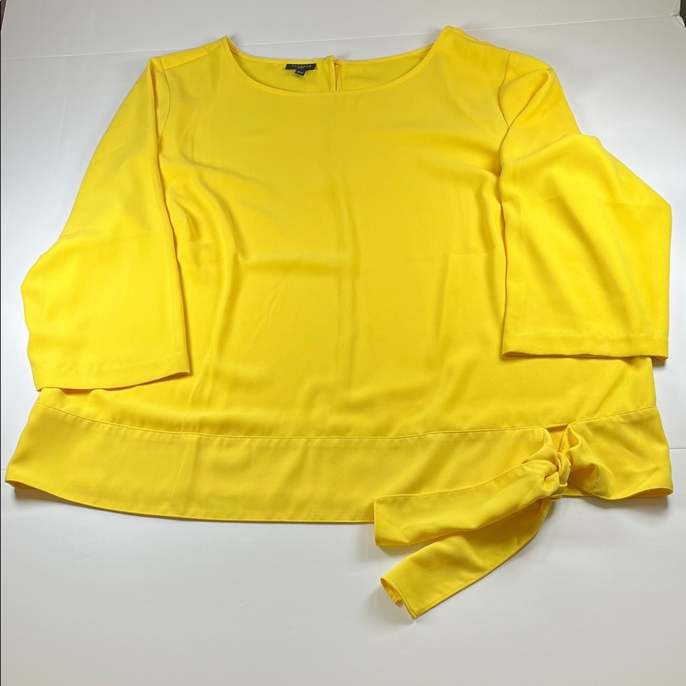 Talbots Women's Yellow Top with Bow Detail Sz 20W